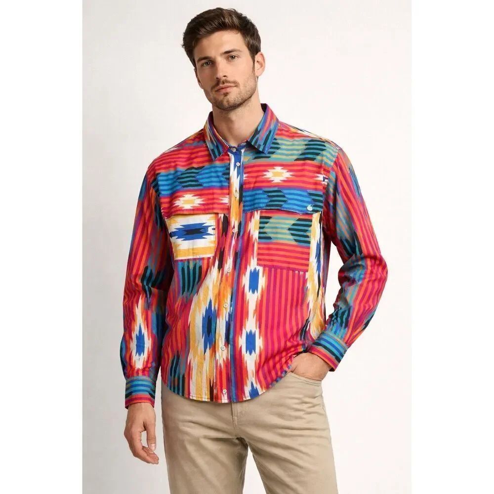 Vintage Cricketeer Aztec Western Shirt Mens Large Cotton Southwest NWT